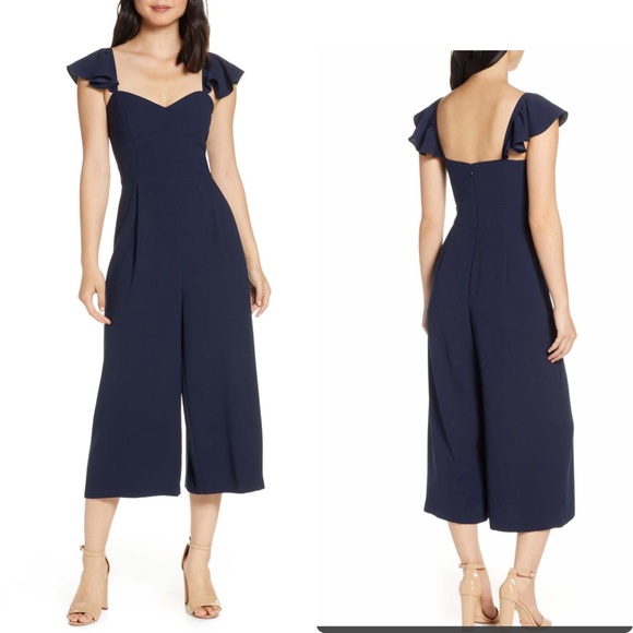 Eliza J Pants - Eliza J Ruffle Sleeve Jumpsuit